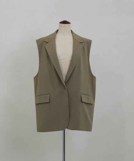 vest jacket | カーキ