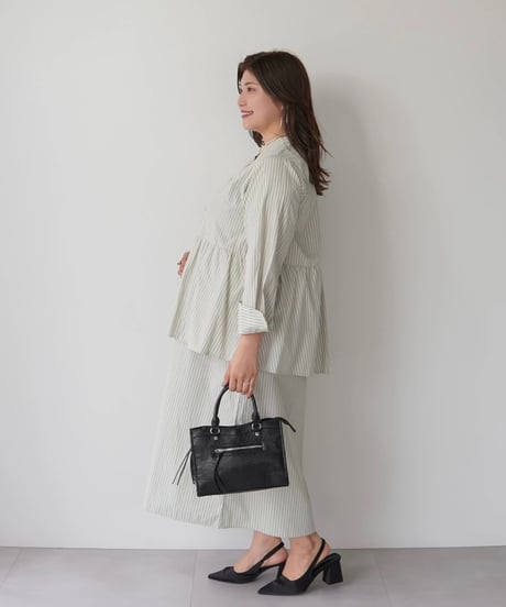 asymmetry shirt one-piece | グリーン