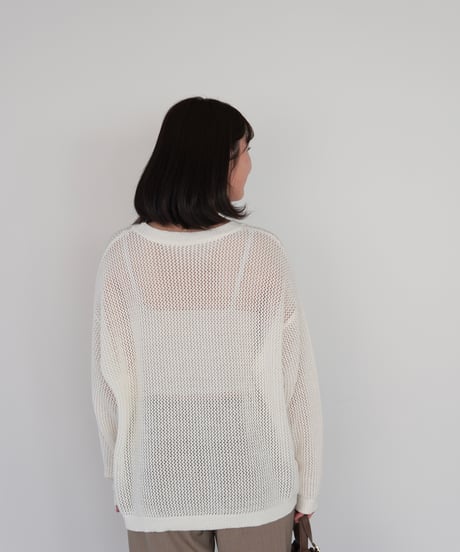 mesh knit pullover | オフホワイト