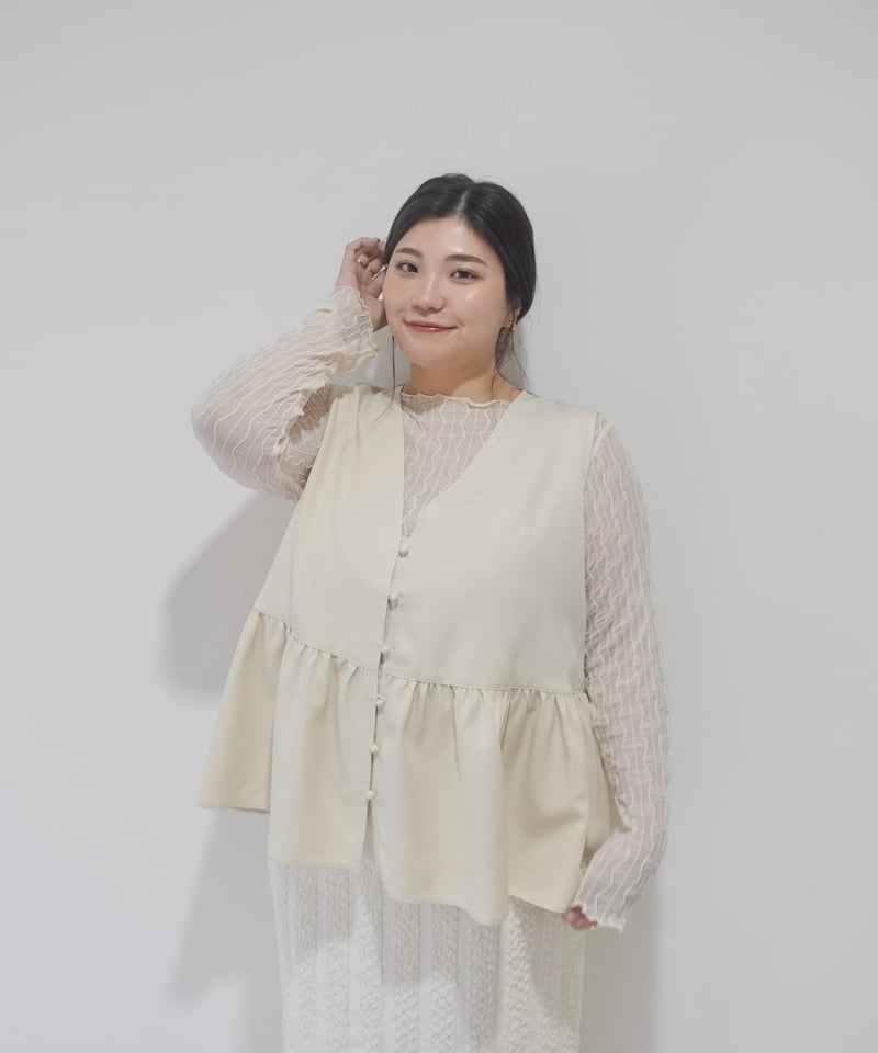 ミーアンドモウ　miandmou ベストcotton vest blouse ミーアンドモウ miandmou ベストcotton vest blouse - メルカリ