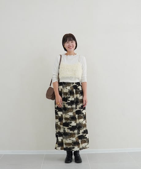paint tight skirt｜カーキ