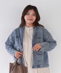 tailored denim jacket｜ライトブルー | MI AND MOU