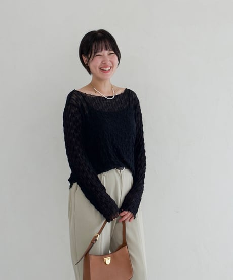sheer pullover｜ブラック