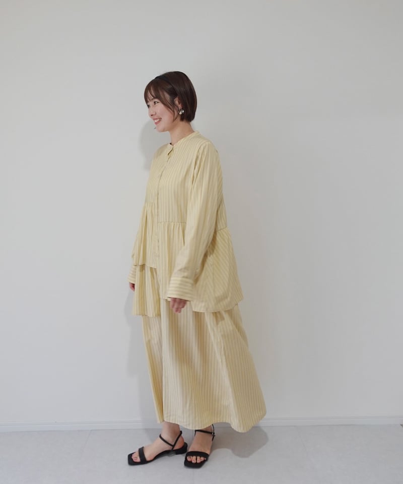 asymmetry shirt one-piece / イエロー | MI AND MOU