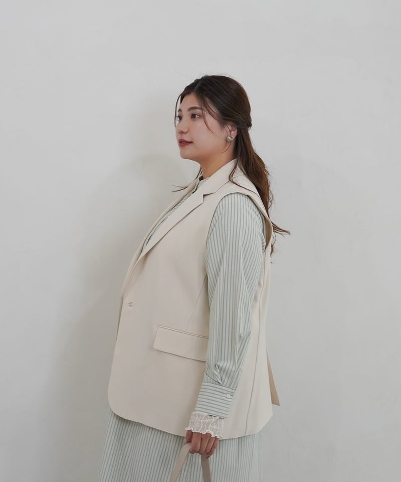 vest jacket | ホワイト | MI AND MOU