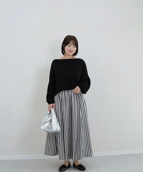 boatneck knit | ブラック