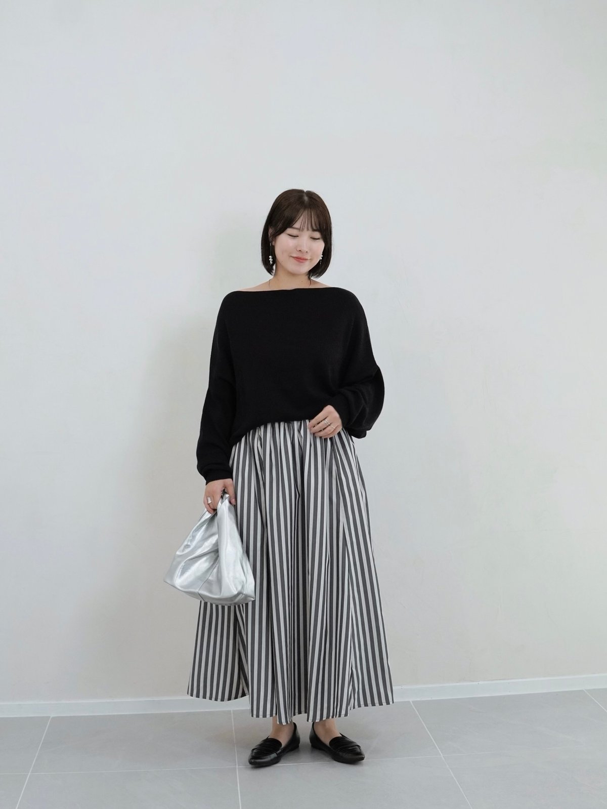 KLASICA ニット　Standard Boat Neck KNIT ブラック boatneck knit | ブラック | MI AND MOU
