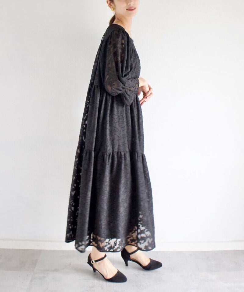 jacquard one-piece|ブラック|size1 | MI AND MOU jacquard one-piece|ブラック|size1 | MI AND MOU