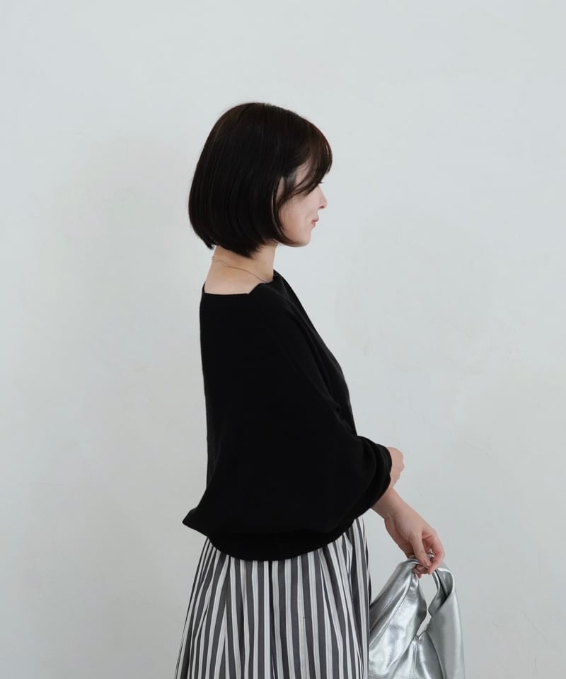 boatneck knit | ブラック | MI AND MOU