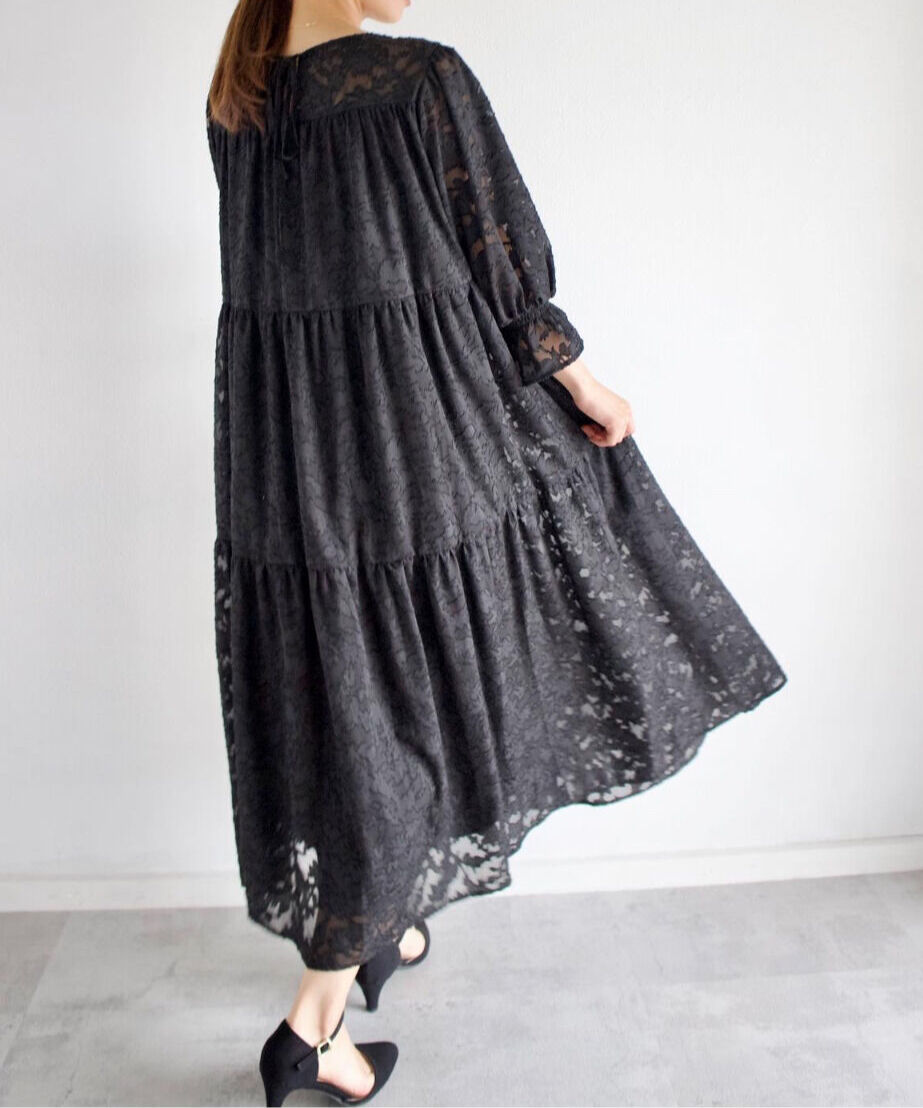 size1 / jacquard one-piece【ブラック】 | MI AND MOU