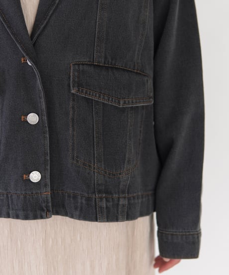 tailored denim jacket｜ブラック