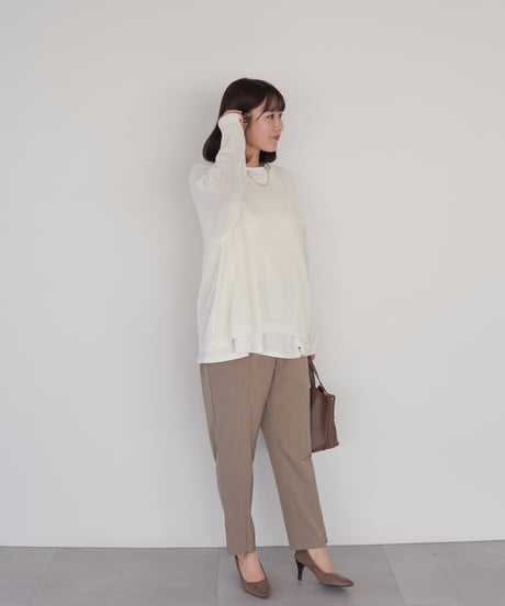 mesh knit pullover | オフホワイト
