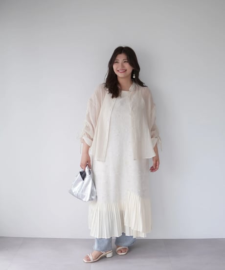 sheer ribbon blouse｜アイボリー