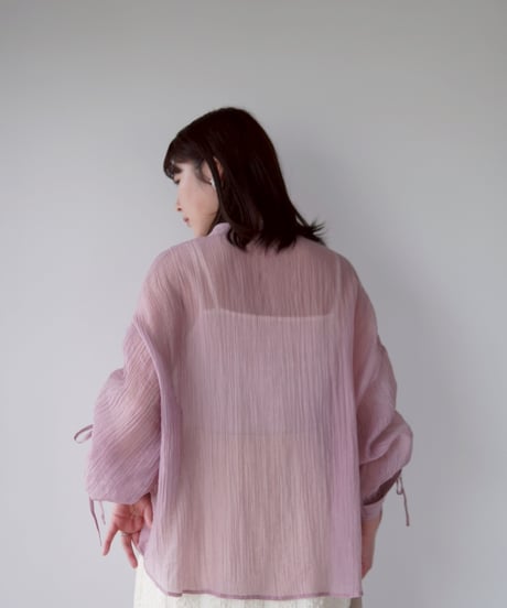 sheer ribbon blouse｜ピンク