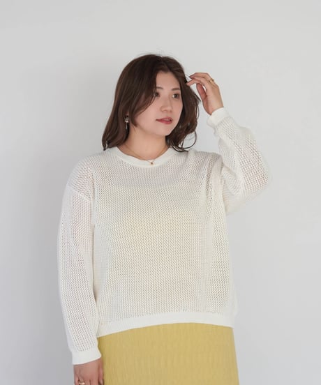 mesh knit pullover | オフホワイト