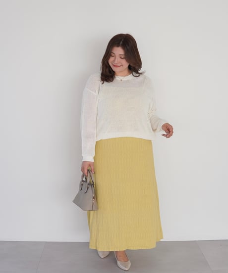 mesh knit pullover | オフホワイト