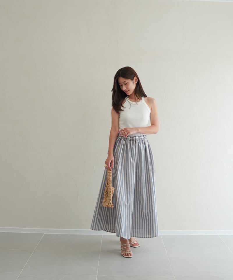 stripe skirt｜ブルー | MI AND MOU