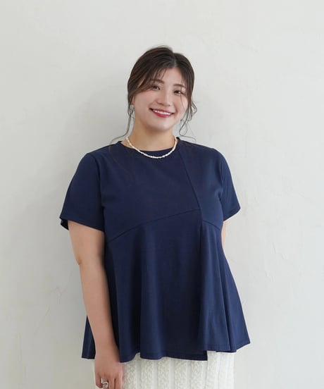 asymmetry T-shirt | ネイビー