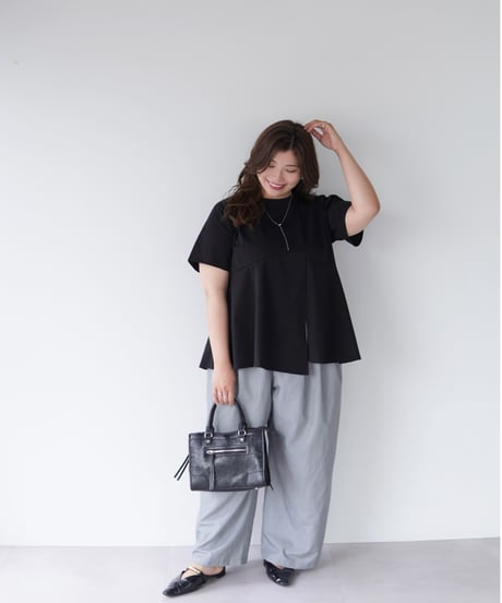 asymmetry T-shirt | ブラック