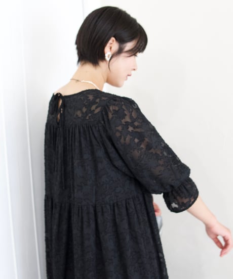 jacquard one-piece｜ブラック