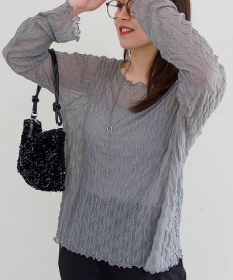 sheer pullover｜グレー