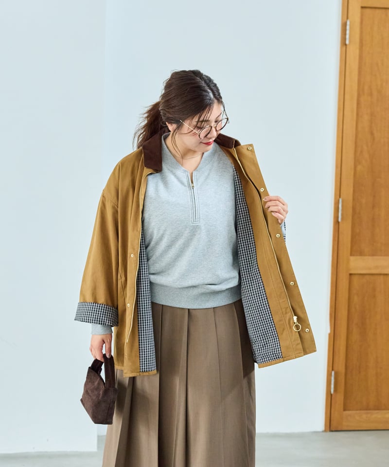 Laveange】ステンカラーコート | ブラウン | MI AND MOU