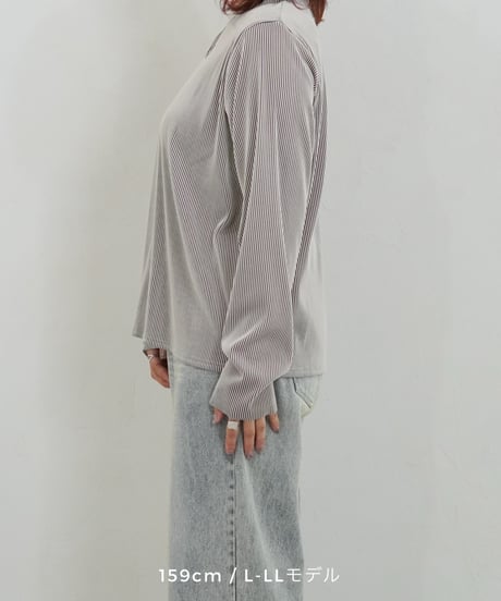 mini neck pullover | ストライプ