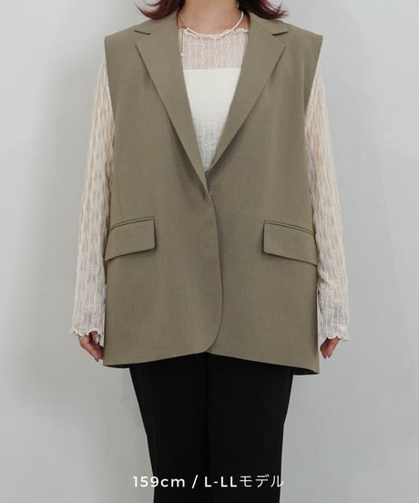 vest jacket | カーキ