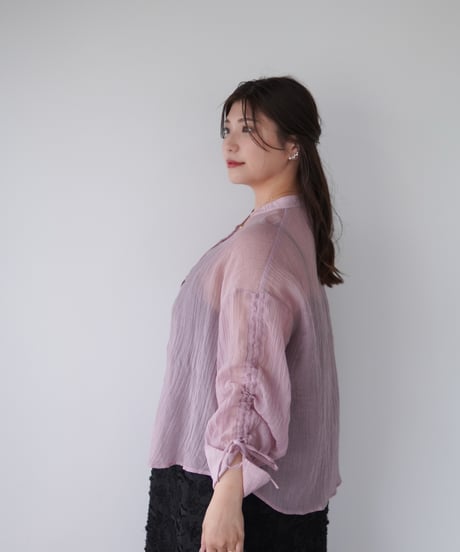 sheer ribbon blouse｜ピンク