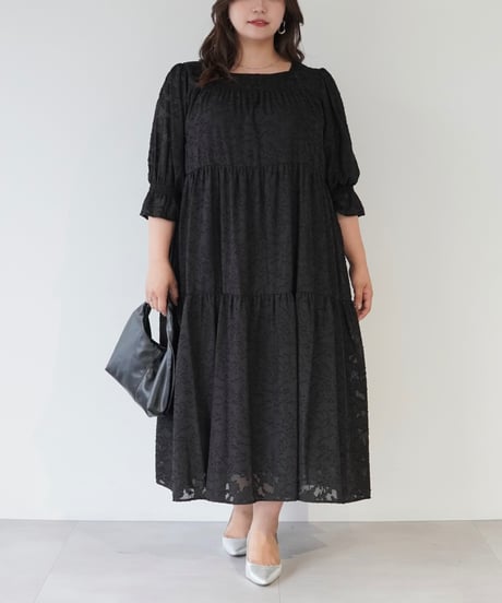 jacquard one-piece｜ブラック