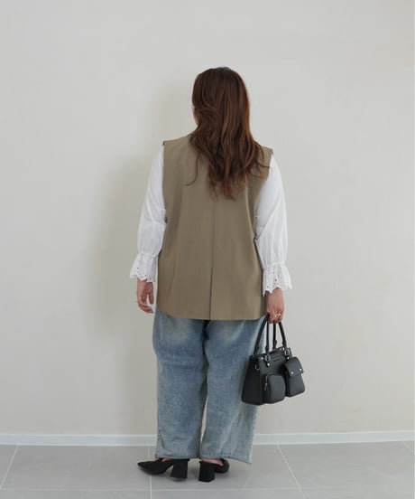 vest jacket | カーキ