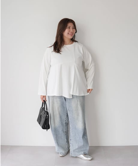 Asymmetric Long T-shirt | ホワイト