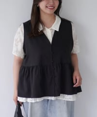 vest blouse｜ブラック