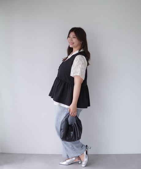 vest blouse｜ブラック
