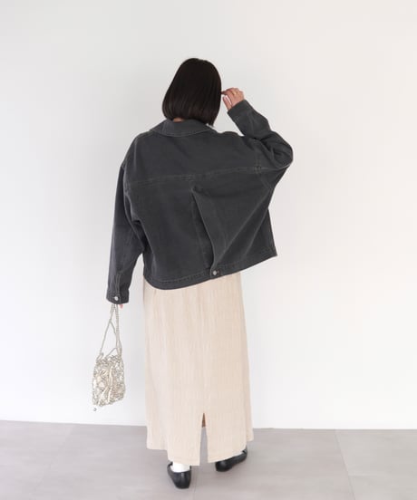 tailored denim jacket｜ブラック