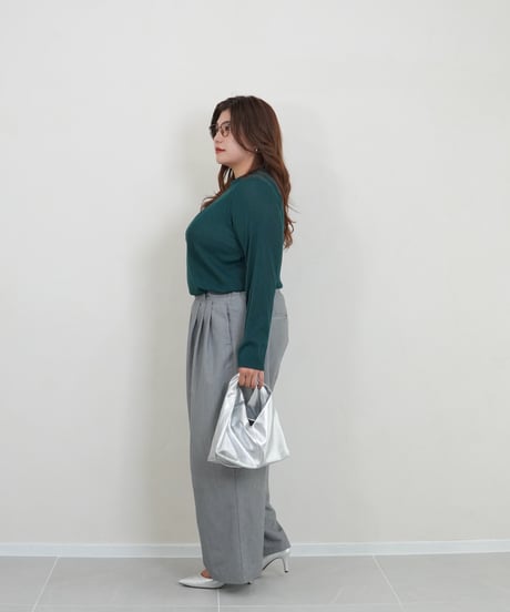 mini neck pullover | グリーン