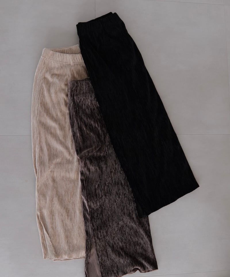 velour tight skirt | ブラック | MI AND MOU