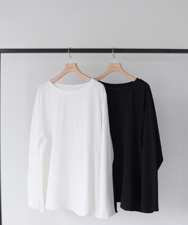 受注】Asymmetric Long T-shirt | ブラック | MI AND MOU