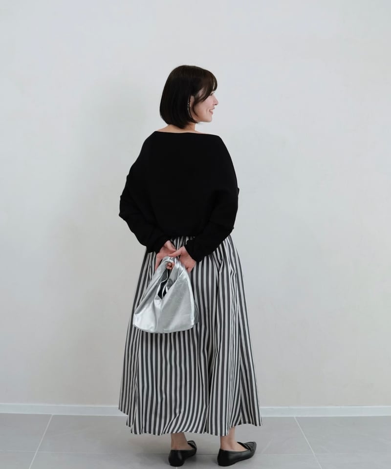 boatneck knit | ブラック | MI AND MOU