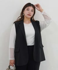 vest jacket | ブラック