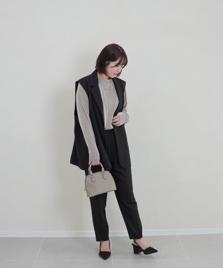 vest jacket | ブラック