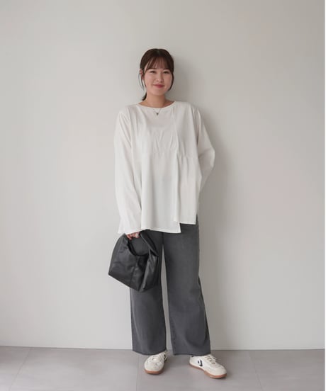 Asymmetric Long T-shirt | ホワイト