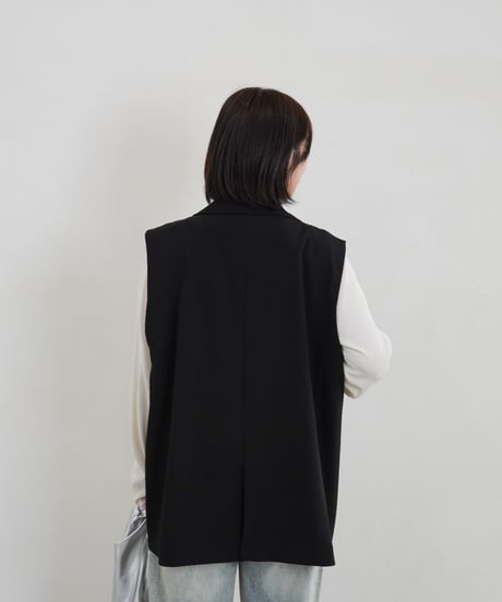 vest jacket | ブラック