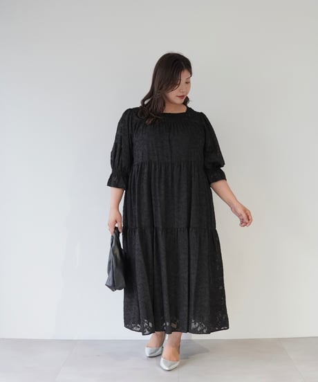 jacquard one-piece｜ブラック
