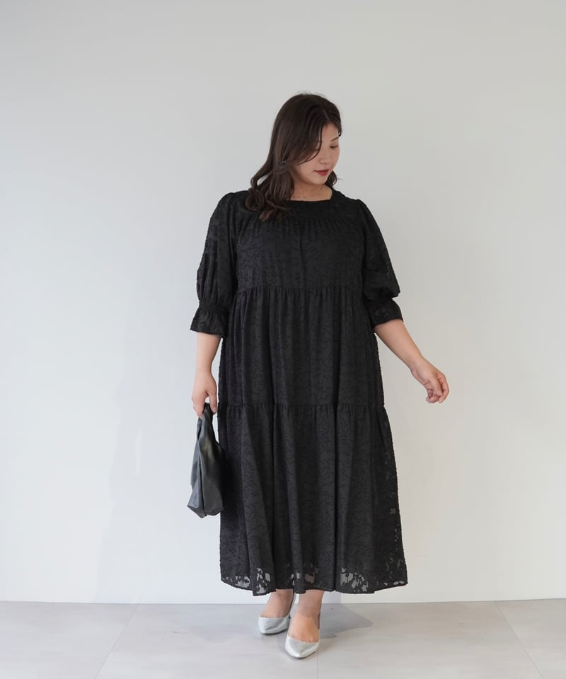 jacquard one-piece｜ブラック | MI AND MOU