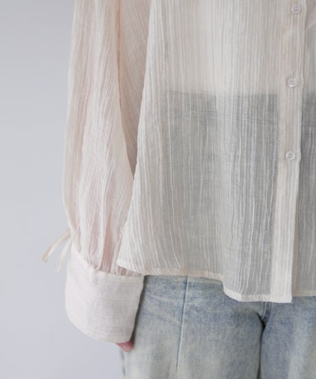 sheer ribbon blouse｜アイボリー