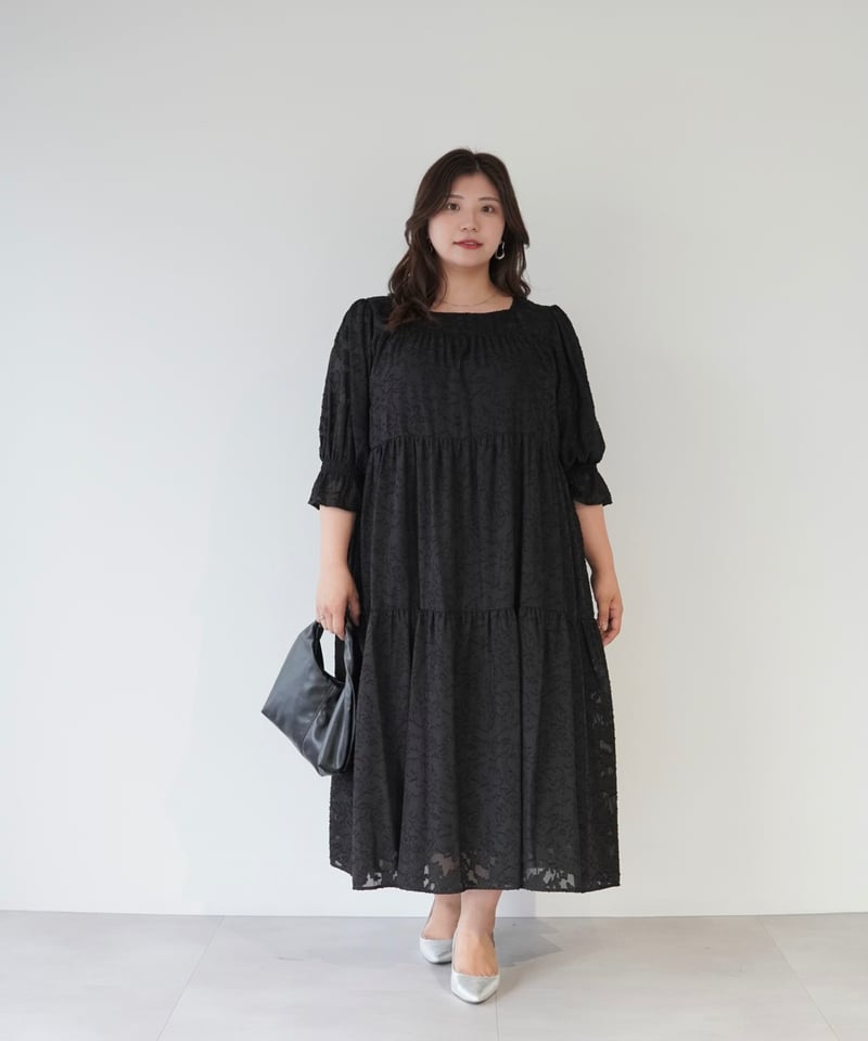 jacquard one-piece｜ブラック | MI AND MOU