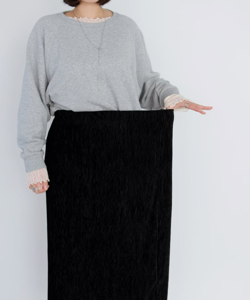 velour tight skirt | ブラック | MI AND MOU