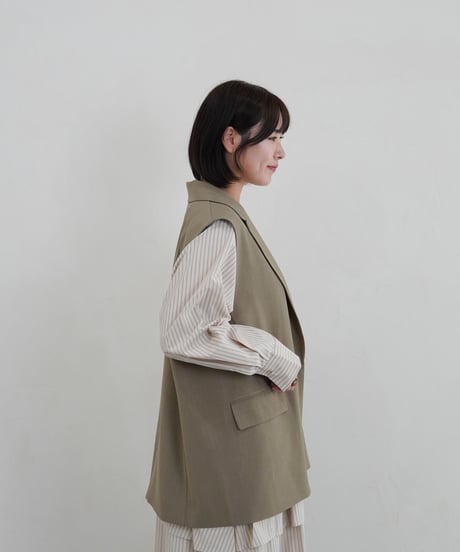 vest jacket | カーキ