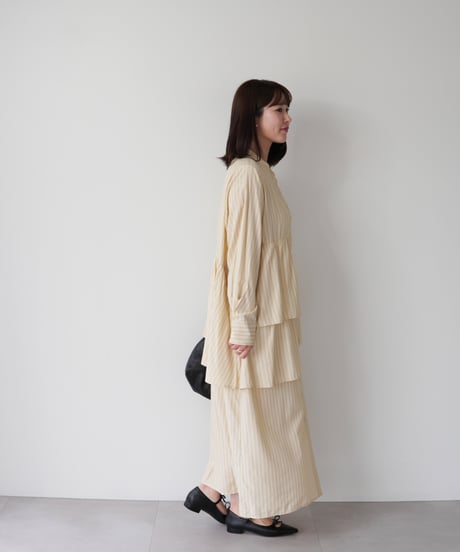 asymmetry shirt one-piece | イエロー